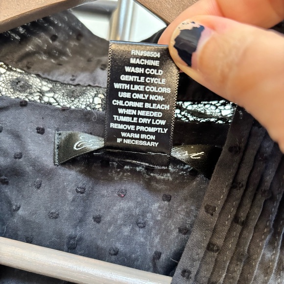 Eileen West Black Cotton Robe Cottagecore Large - Picture 13 of 13